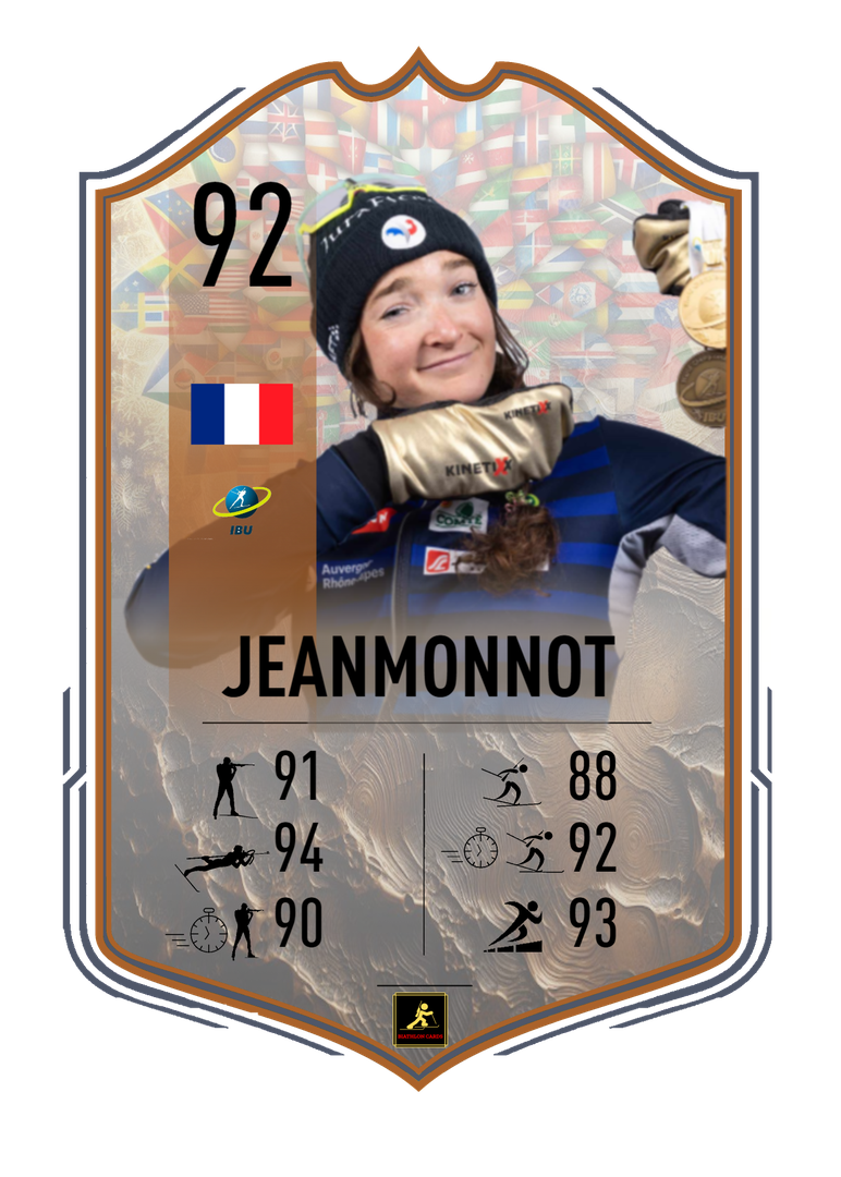 Lou Jeanmonnot - Nove Mesto 2024 World Championships Star - Women and Single Mixed Relays World Champion - 3rd of the Sprint and Mass Start - Biathlon Cards